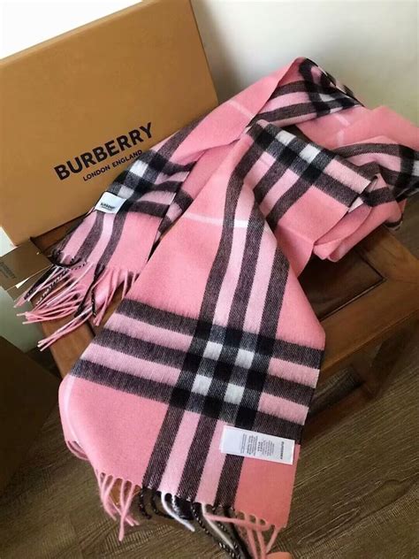 Burberry Women's Pink Plaid Fashion Scarf with Box 